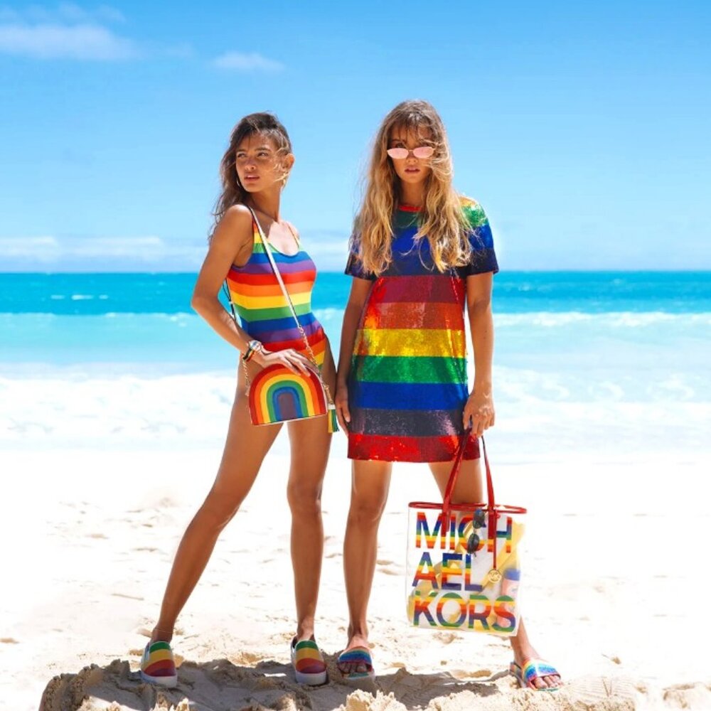 NWT MICHAEL KORS Rainbow Sequined Cotton-jersey T-shirt Dress size XXS